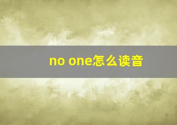 no one怎么读音